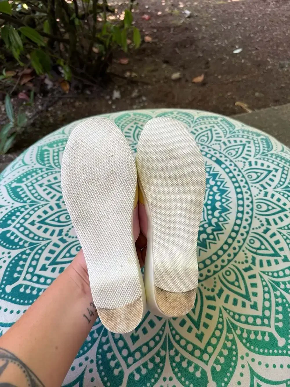 Walkables Vintage Pastel Colorblock Wedge Sandals Slip On Open Toe Size 8W